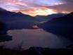 il lago di novate mezzola al tramonto