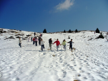 in marcia sulla neve